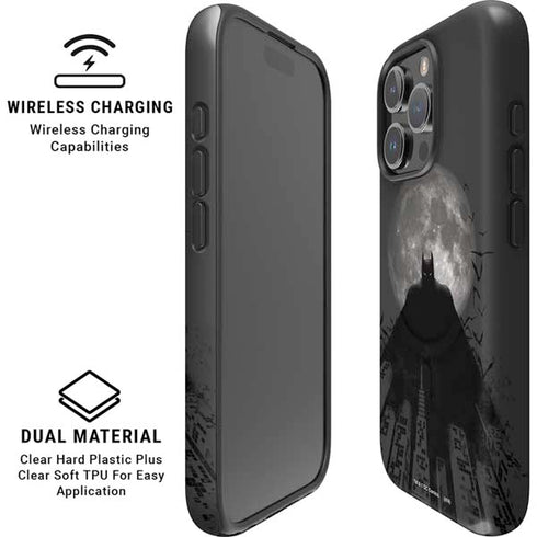 DC Comics Batman On City with Moon Art iPhone 16 Pro Magsafe Impact Case